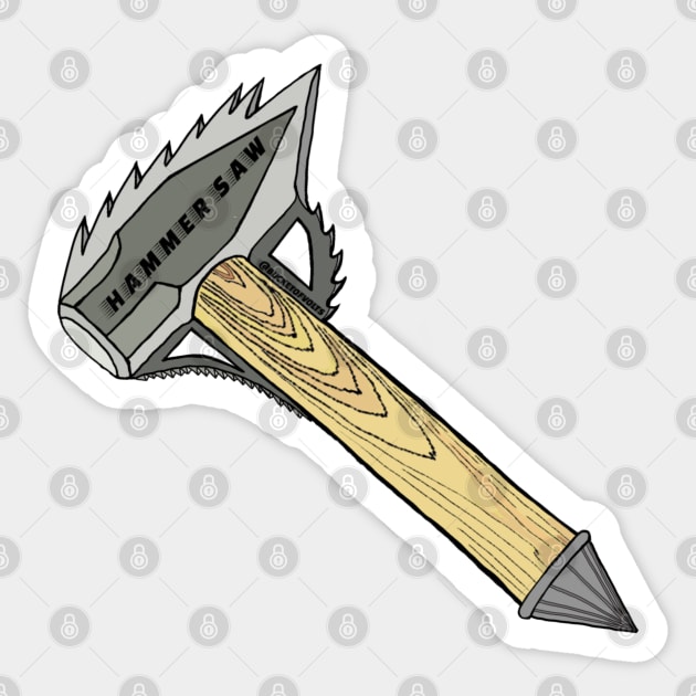 Hammer Saw Sticker by HacknStack